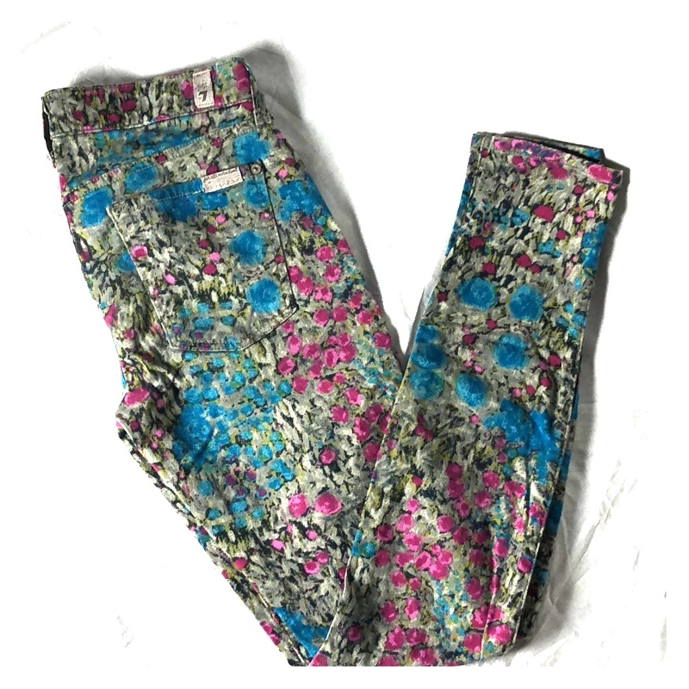 7 for all mankind skinny floral jeans